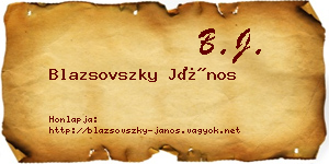 Blazsovszky János névjegykártya